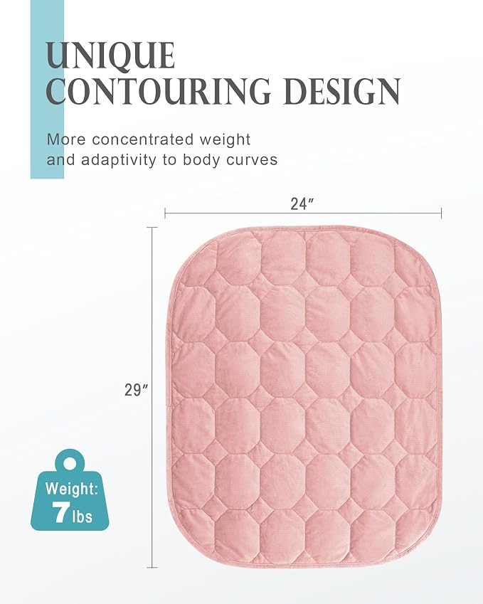 Weighted Lap Blanket 7lbs, Cozy Luxury Crystal Velvet Weighted Blanket - Image 3