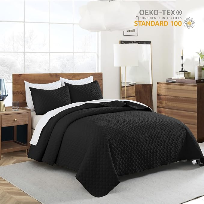 HORIMOTE HOME Quilt Set Queen Size, Soft Coverlet Set Lightweight Microfiber - Image 4