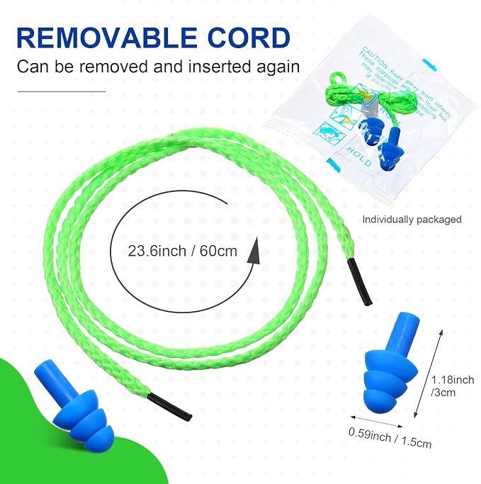 Tondiamo 200 Pairs Ear Plugs Reusable Silicone Earplugs - Image 2