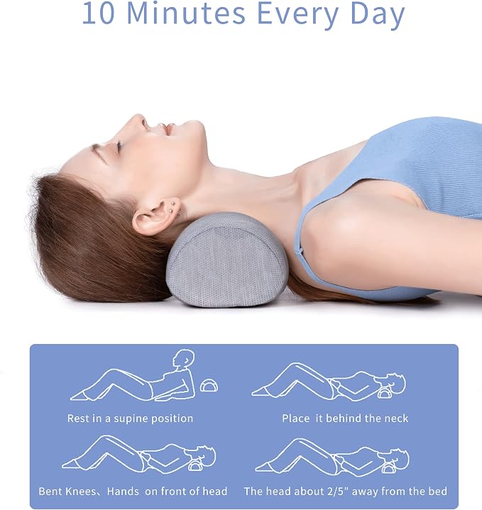 Bespilow Small Neck Roll Pillow, Say Goodbye to Neck Pain, Cervical Memory Foam - Image 4