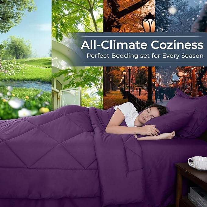 HEVUMYI Grape Purple Twin-XL Comforter Set - Image 3