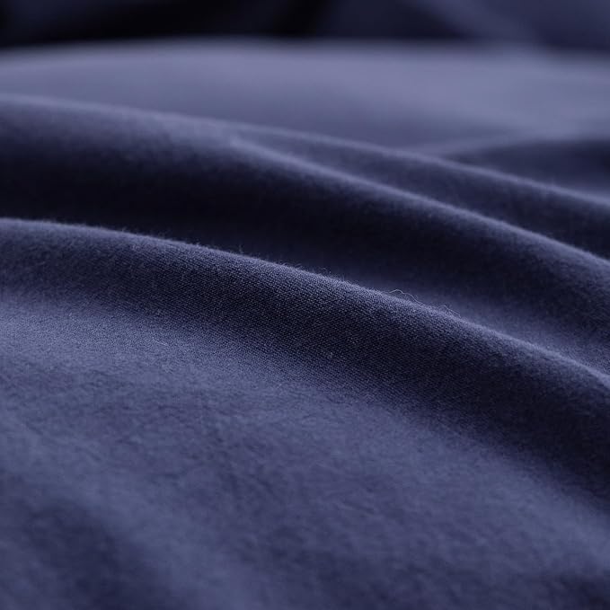 BESTOUCH Duvet Cover Set 100% Washed Cotton Linen Feel Super Soft Comfortable - Image 6