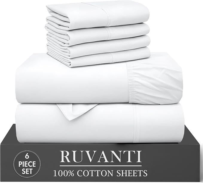 RUVANTI 6 Pcs Cotton Sheets by Ruvanti