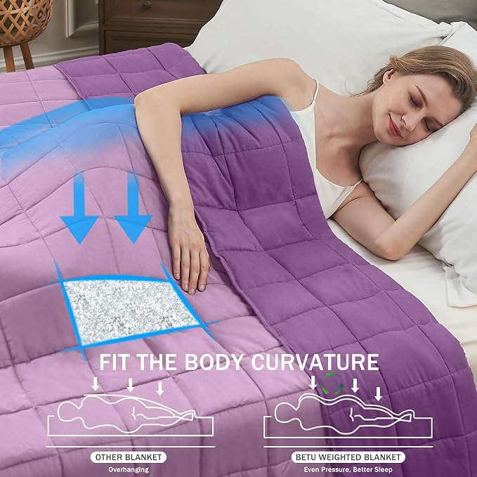 Purple Weighted Blanket for Adults 20lbs, Twin Full Size Cooling Heavy Throw - Image 2