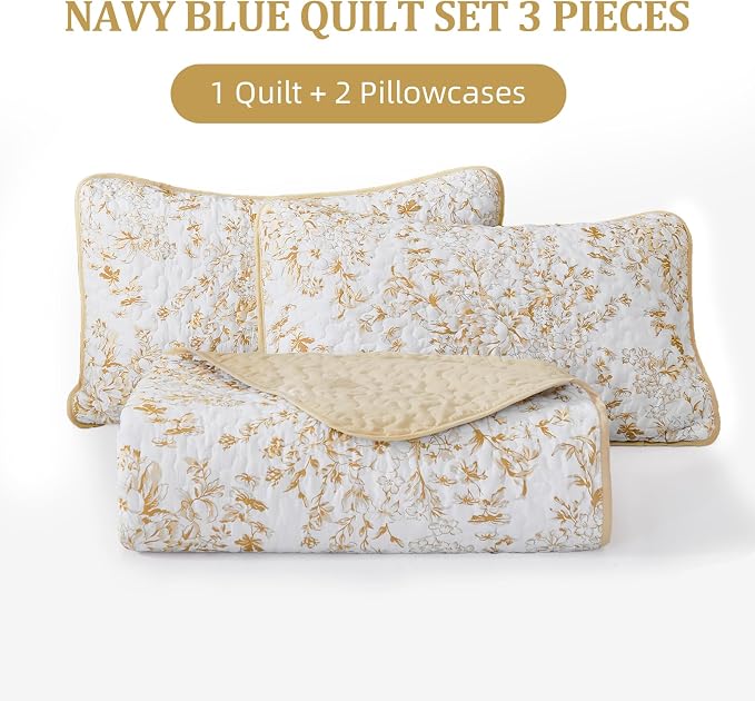 WONGS BEDDING Quilt King Size, Botanical Quilt - Image 7