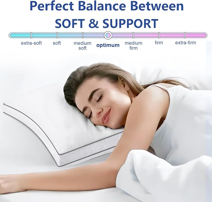 Premium Pillows Standard Size Set of 2, Fluffy and Supportive 7D Down - Image 4