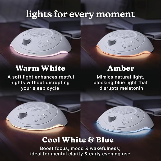 Homedics Sleep Better Portable Sound Machine, Night Light, 12 Soothing Sounds - Image 6