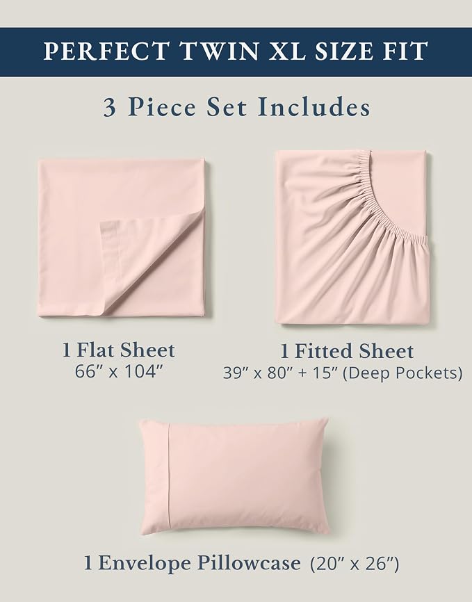 LANE LINEN 100% Organic Cotton Twin XL Bed Sheets Set, Machine Wash Fully - Image 4