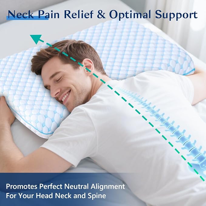 Stomach Sleeping Pillow for Stomach Sleeper, Flat Pillows for Sleeping Thin - Image 2