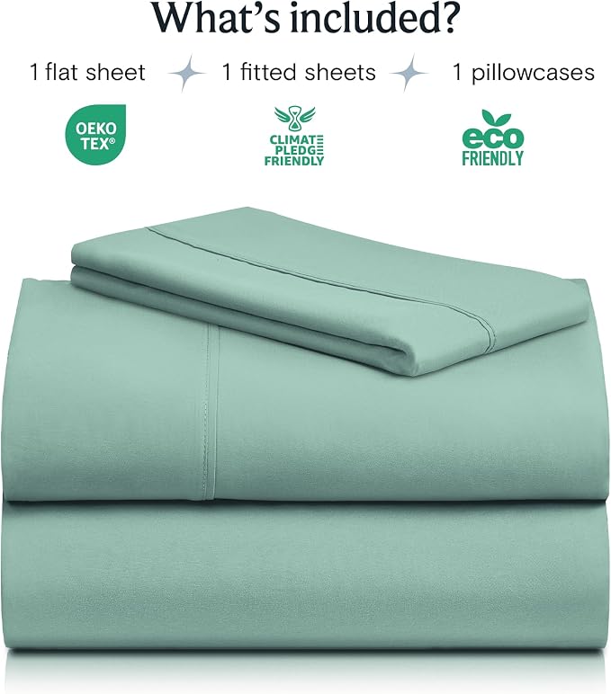 LuxClub 3 PC Sheet Bed Sheets Deep Pockets 18" Eco Friendly Wrinkle - Image 2