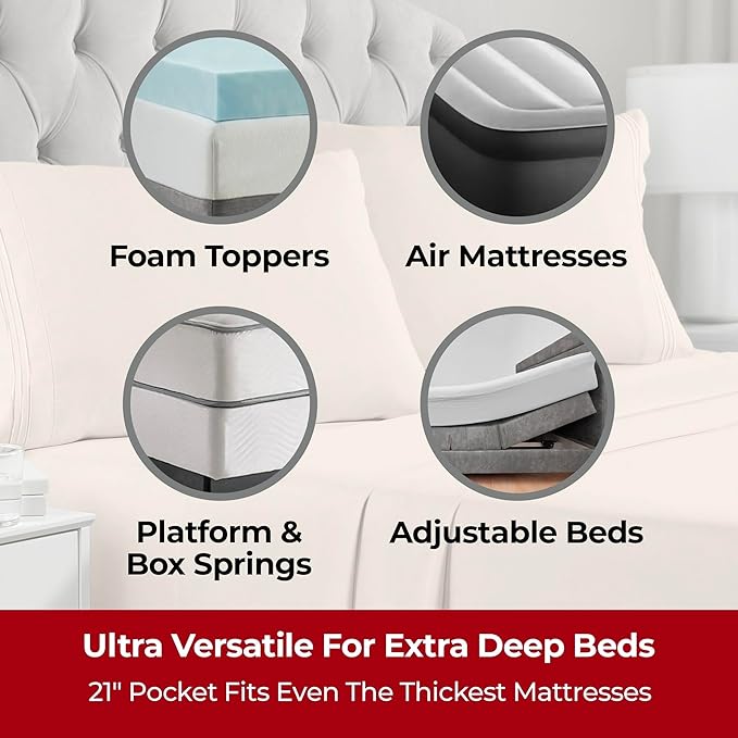 Mellanni Extra Deep California King Sheets - Image 2