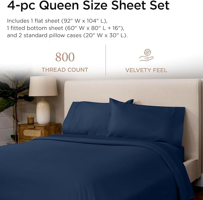 Threadmill Luxury 800 Thread Count Queen 100% Cotton Sheets - Image 2