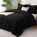 CozyLux Oversized King Comforter Set, 3 Pieces Black 120x98 Box Stitched Design by CozyLux