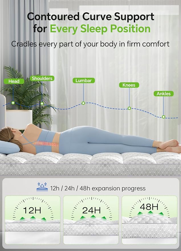 BEDELITE King Mattress Topper 3 Inch Thick Mattress Pad, Plush Pillow Top Bed - Image 5