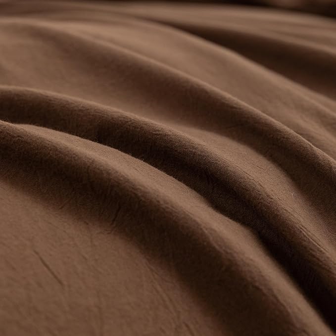 BESTOUCH Duvet Cover Set 100% Washed Cotton Linen Feel Super Soft Comfortable - Image 6