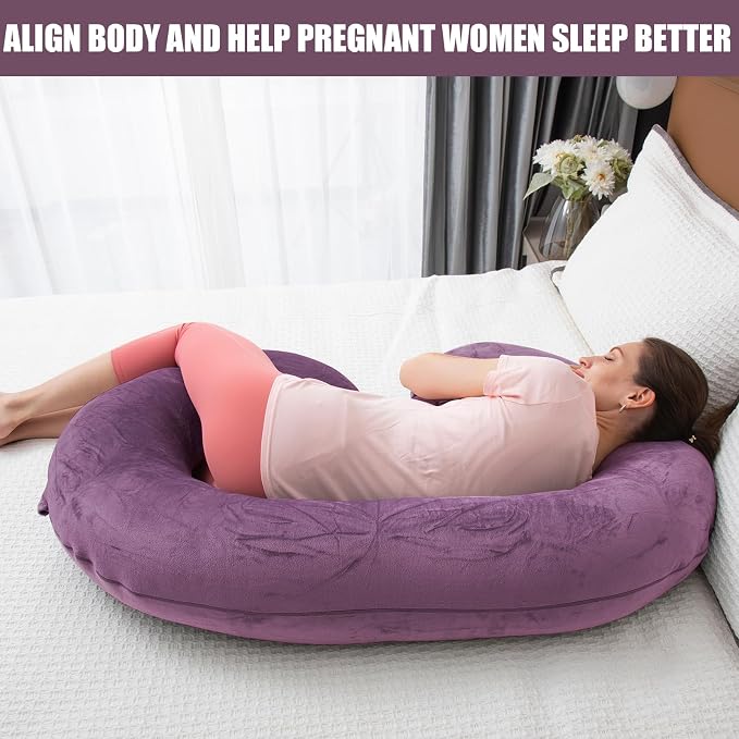 1 MIDDLE ONE Pregnancy Pillow, C Shaped Full Body Pregnant Women Sleeping Pillow - Image 4