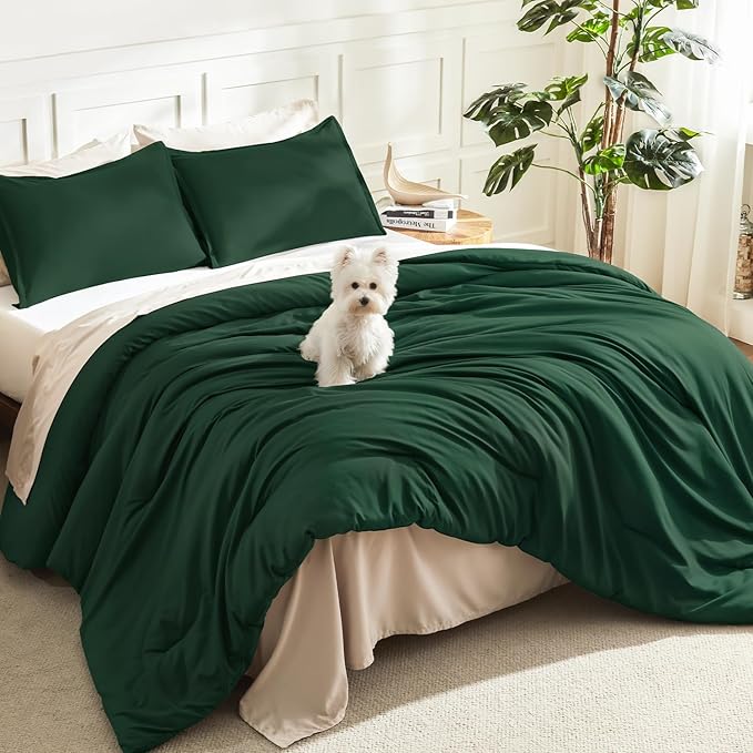 Litanika Oversized King Comforters Emerald Green Super King Size, 3 Pieces by Litanika