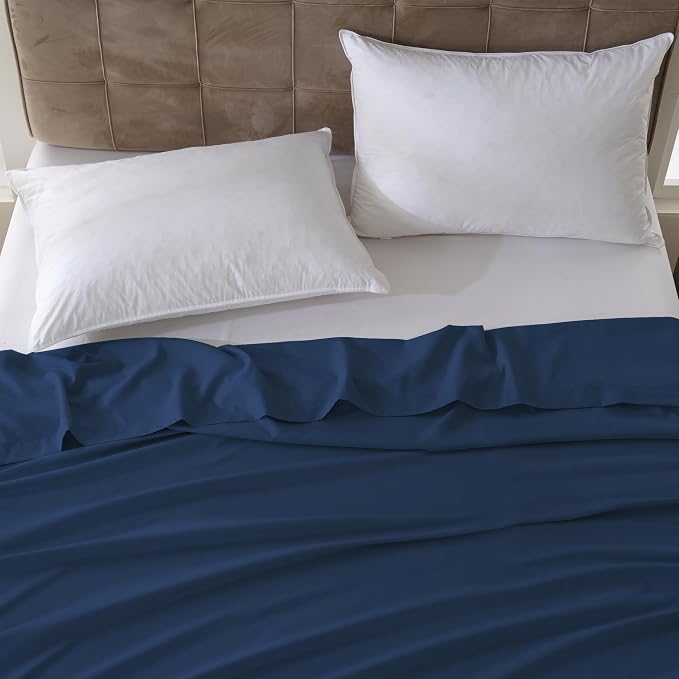 ZPECC Queen Flat Sheet Only 1 Pack, Durable Navy Top Bed Sheets Hypoallergenic - Image 7