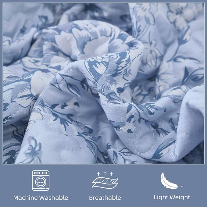WONGS BEDDING Quilt Queen Size, Botanical Quilt - Image 5