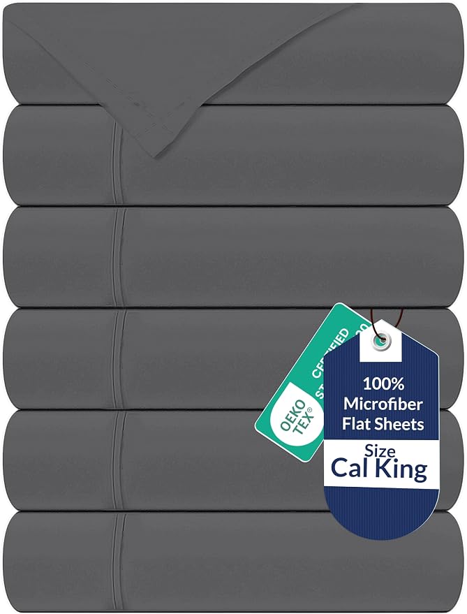 Royale Linens 6 Pack Bulk Flat Sheet Set by ROYALELINENS