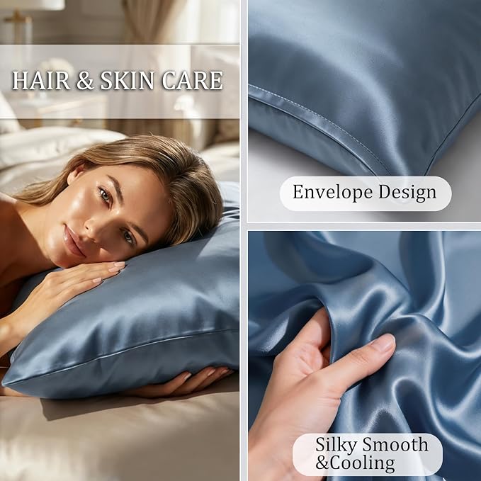 Cooling Pillowcases Set of 2 for Hot Sleeper, Night Sweats Beauty Sleep Reduces - Image 6