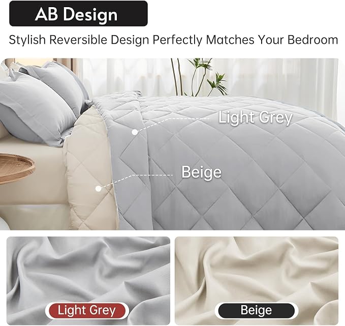 MUXHOMO 5 Pieces Twin Comforter Set, Reversible Bed in a Bag Twin Size - Image 3