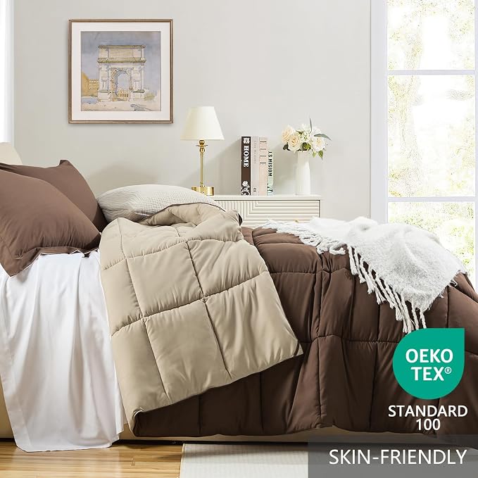 Homelike Moment California King Comforter Set Brown, Cal King Comforter Set - Image 3