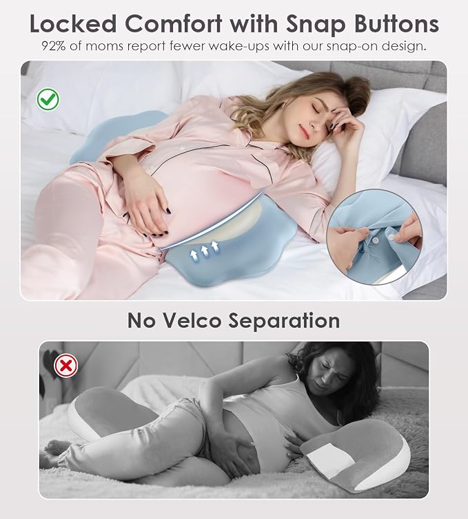 Memory Foam Maternity Pillow for Sleeping, Pregnancy Pillows Support for Back - Image 7