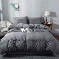 AveLom Seersucker Duvet Cover Set California King Size, 3 Pieces, Textured by AveLom