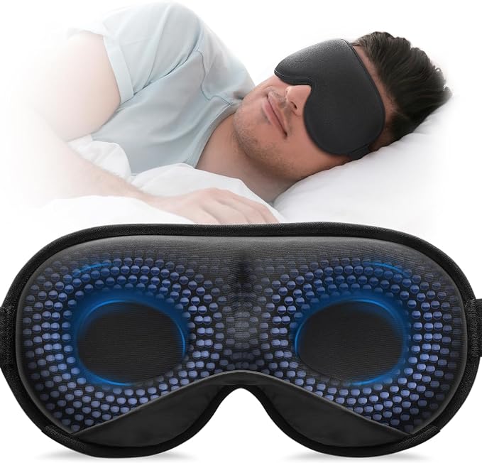 YFONG Weighted Sleep Mask, Women Men 3D Blocking Lights Sleeping Mask, Pressure by YFONG