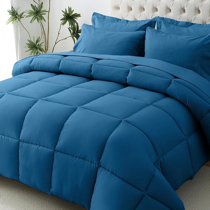 JOLLYVOGUE Queen Comforter Set, Ultra-Soft Bed in a Bag Queen Size 7 Pieces by JOLLYVOGUE