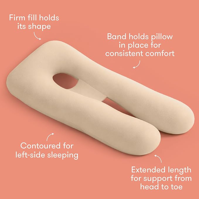 Frida Mom Full Body Support Pregnancy Pillow, Cooling Pregnancy Pillow - Image 4