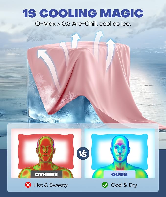 Ice Cooling Pillowcase for Hot Sleepers, Instantly Cool, Stay Cold All Night - Image 2