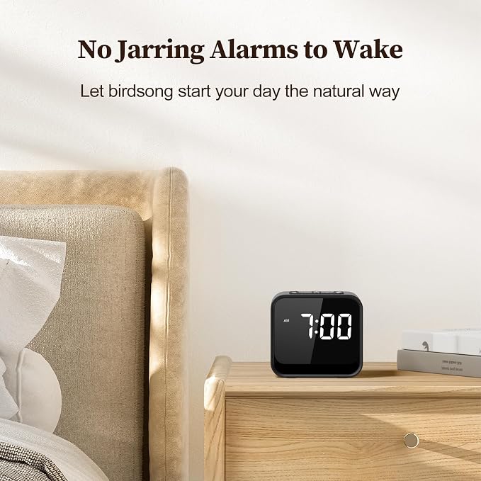 HOUSBAY Wooden Sound Machine Alarm Clock - Image 3