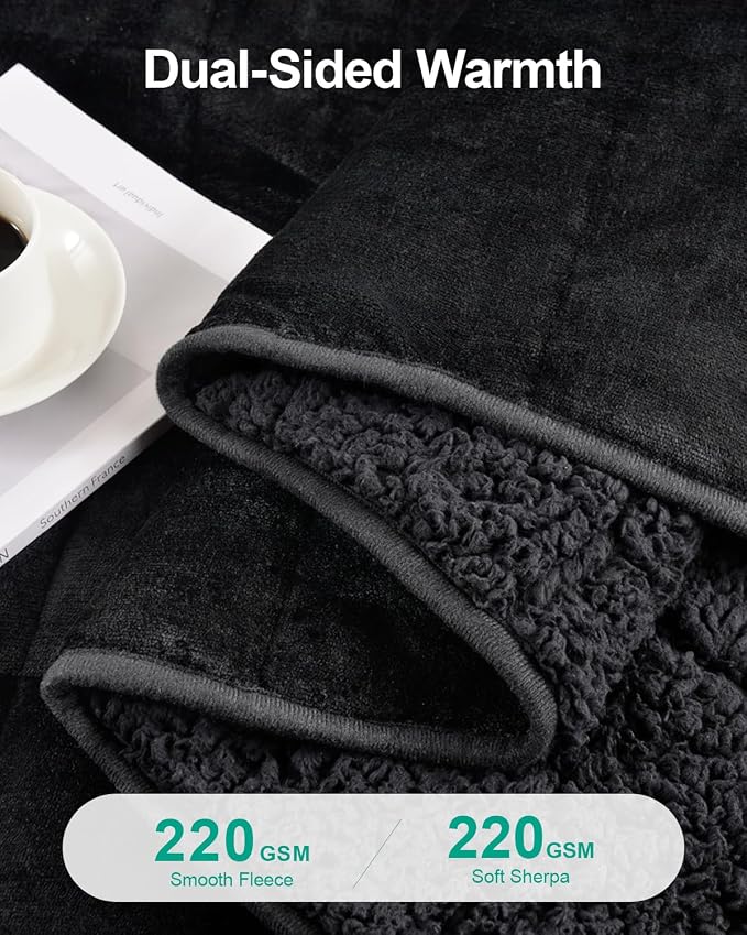 Super Fuzzy Soft Sherpa Fleece Weighted Blanket, 20 lbs Dual Sided Fluffy Heavy - Image 3