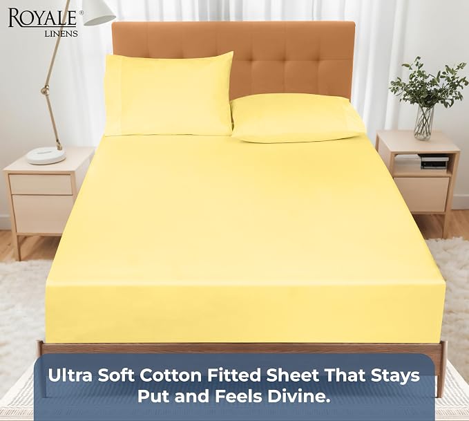 Royale Linens 100% Organic Cotton Fitted Sheet - Image 5