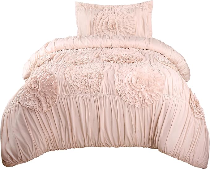 Lush Decor Serena Comforter Set, 2 Piece Set, Twin XL, Blush - Image 7