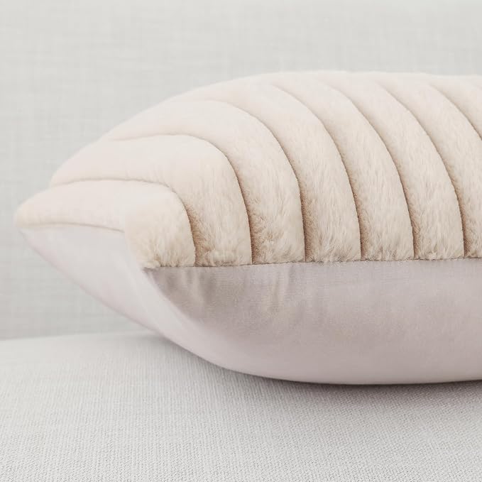 Pallene Faux Fur Plush Throw Pillow Covers 22x22 Set of 2, Luxury Soft Fluffy - Image 7