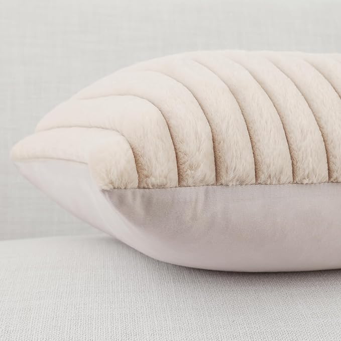 Pallene Faux Fur Plush Throw Pillow Covers 18x18 Set of 2, Luxury Soft Fluffy - Image 7