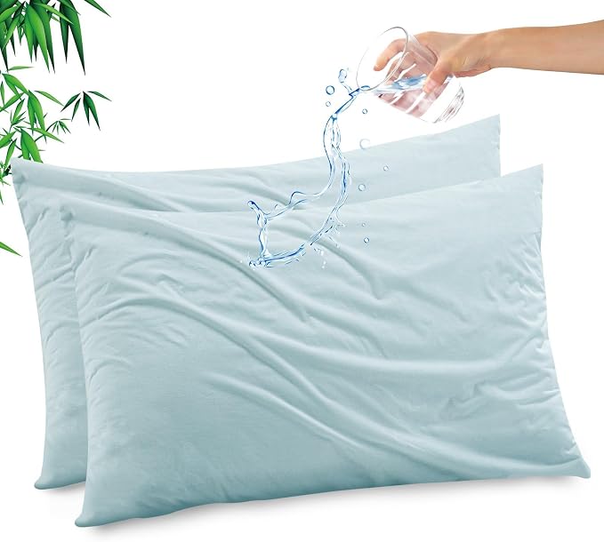 Gogreen Bamboo Rayon Waterproof Pillow Protector, Breathable Pillow Cover by GOGREEN