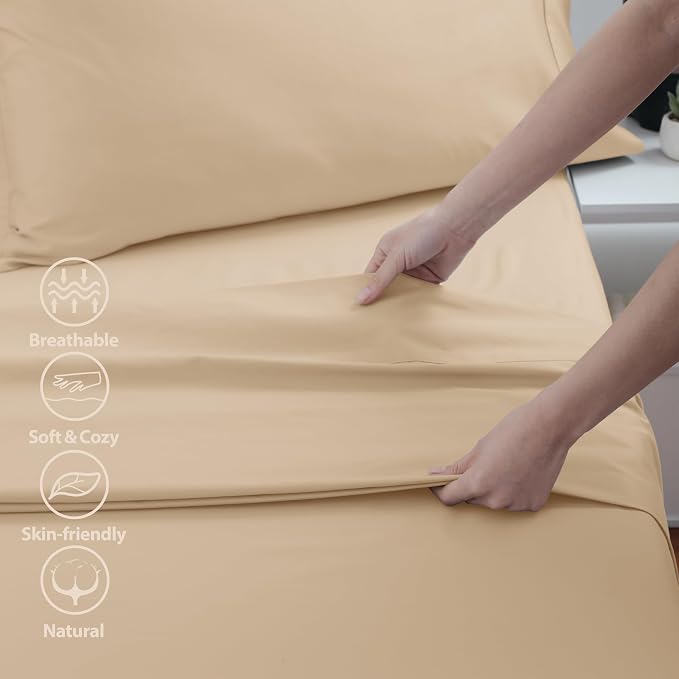 Cotton King Flat Sheet Only, 600 Thread Count 100% Egyptian Cotton Top Sheet - Image 3