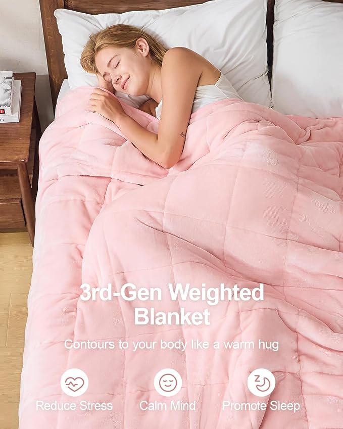 Super Fuzzy Soft Sherpa Fleece Weighted Blanket, 15 lbs Dual Sided Fluffy Heavy - Image 2
