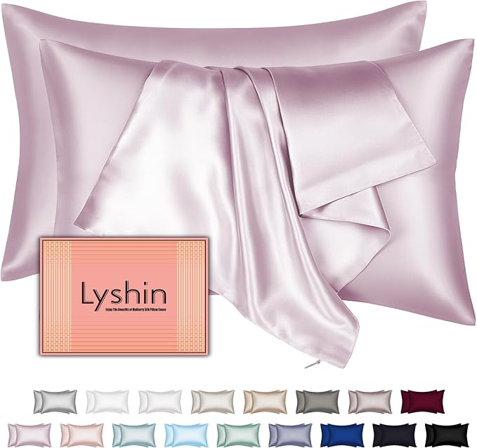 Silk Pillow Cases 2 Pack King Size by LYSHINSILKPILLOWCASES