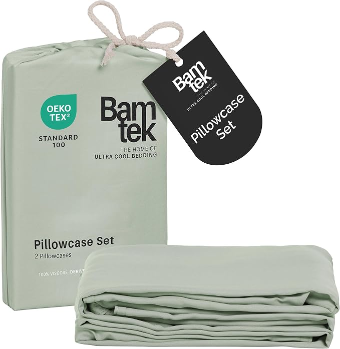 Pillow Cases King Size Set of 2 Pillowcases 100% Viscose from Bamboo Cooling by BamtekbyOliveCrate