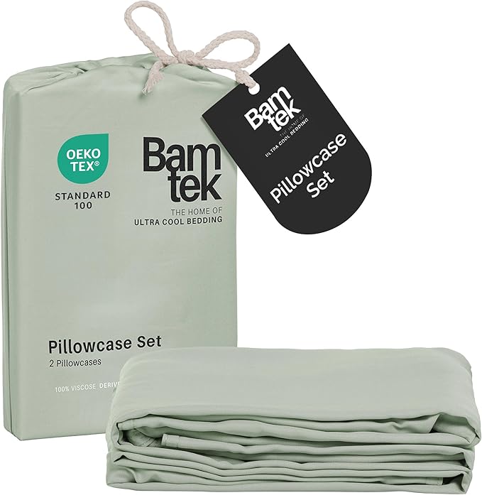Pillow Cases Queen Size Set of 2 Pillowcases 100% Viscose from Bamboo Cooling by BamtekbyOliveCrate