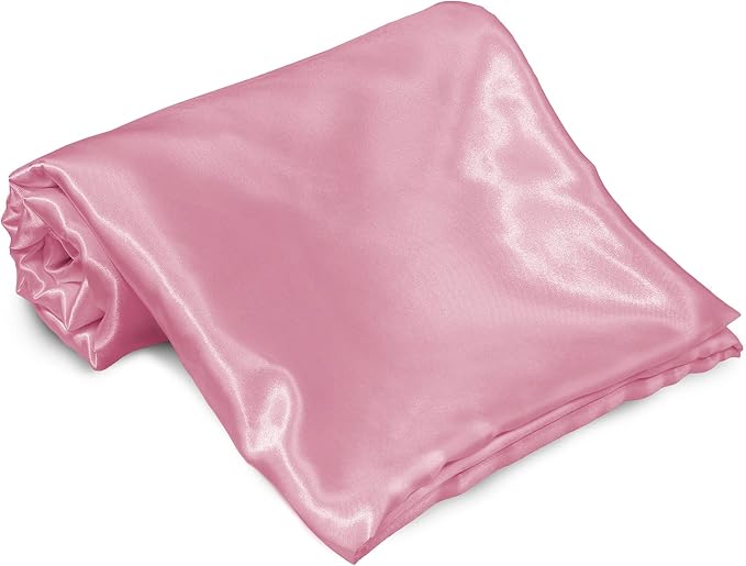 Homiest Pink Satin Flat Sheet for Full Mattress, Luxury & Ultra Soft Bedding - Image 2