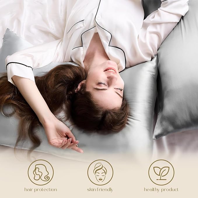 ZIMASILK 100% Pure Mulberry Silk Pillowcase 2 Pack, Soft and Smooth, Both Sides - Image 4