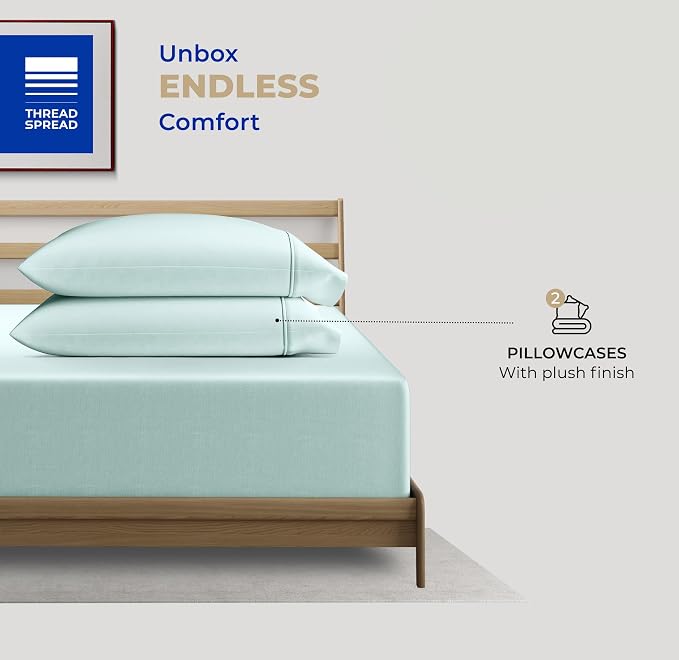 THREAD SPREAD 100% Cotton King Size Pillow Cases Set of 2 - Image 3