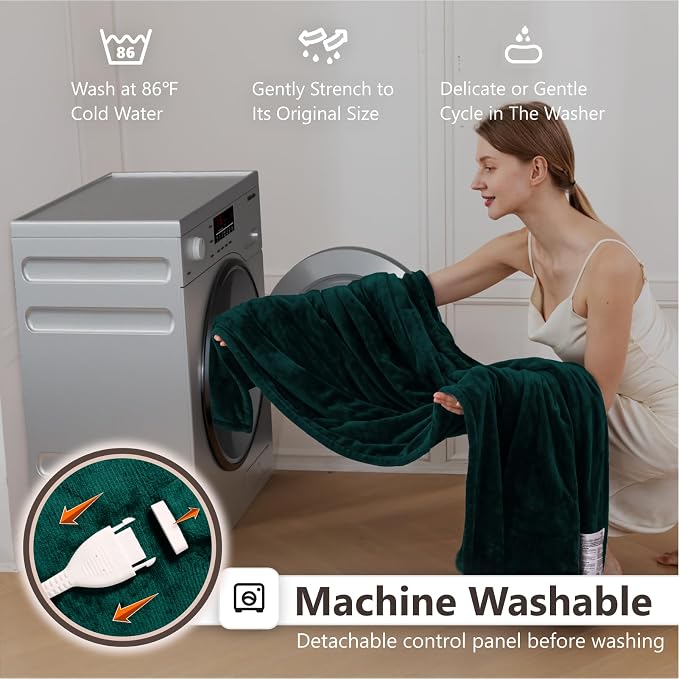Wapaneus Heated Blanket Electric Blanket 62" x 84" Twin Size - Image 6