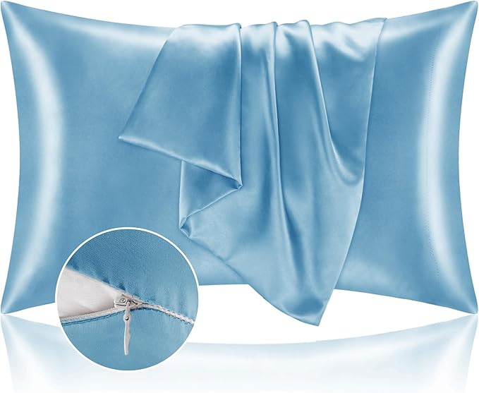 BEDELITE Satin Pillowcase with Zipper 2 Pack, Super Soft and Cooling Similar to by BEDELITE